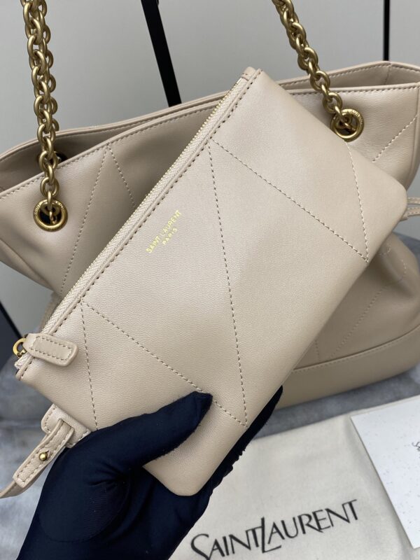 Jamie 4.3 Small Pochon Hobo Tote – Beige Lambskin & Antique Gold