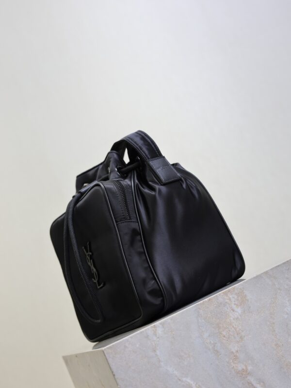 sy_no_AC8341B389DD560ADDE5E55B9CAF0F91_3 YSL Niki Drawstring Nylon Shoulder Bag – Black