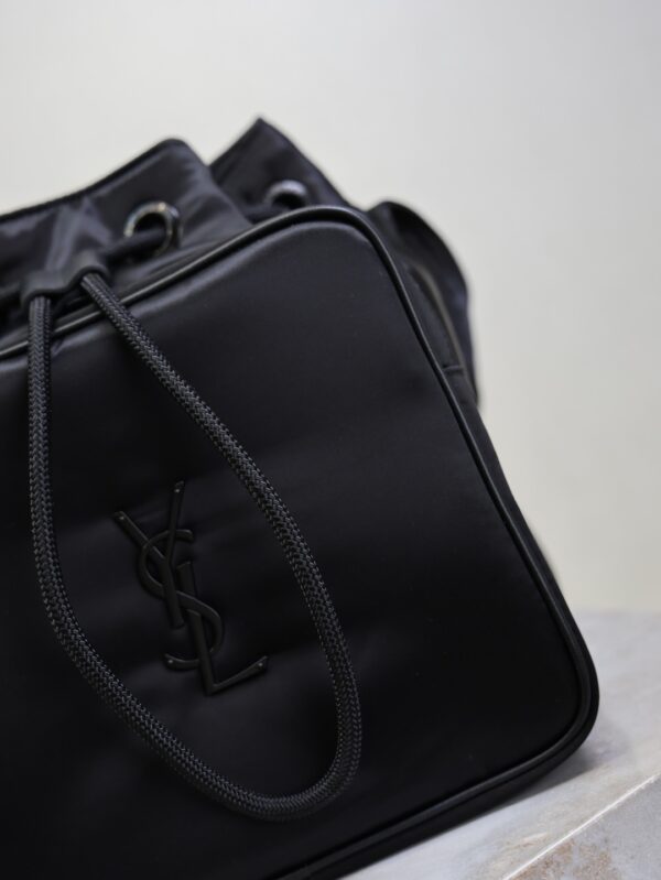 sy_no_AC8341B389DD560ADDE5E55B9CAF0F91_5 YSL Niki Drawstring Nylon Shoulder Bag – Black
