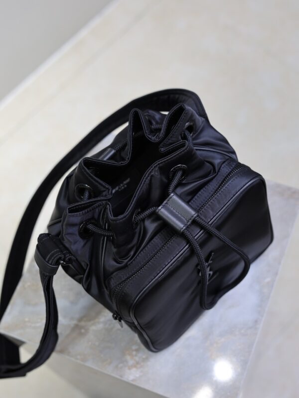 sy_no_AC8341B389DD560ADDE5E55B9CAF0F91_6 YSL Niki Drawstring Nylon Shoulder Bag – Black