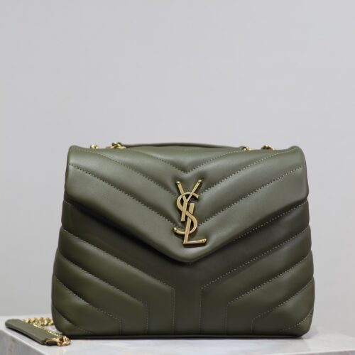 sy_no_ACA7C6BA880609D67CAEDFB882103689_0 Loulou 23cm Green Leather Bag