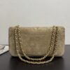 Sand Gold / Khaki Beige Suede Classic Flap Bag