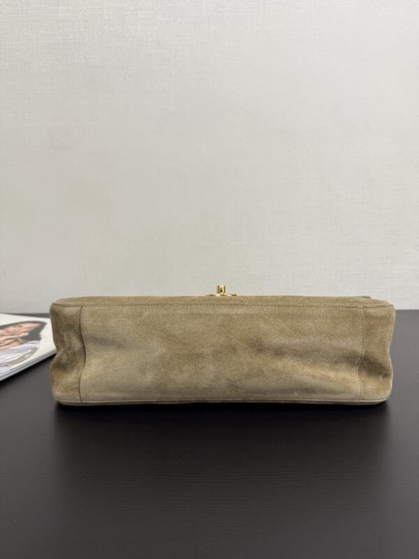 Sand Gold / Khaki Beige Suede Classic Flap Bag