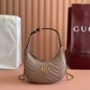 GG Marmont Mini Crescent Shoulder Bag – Black Grained Calfskin