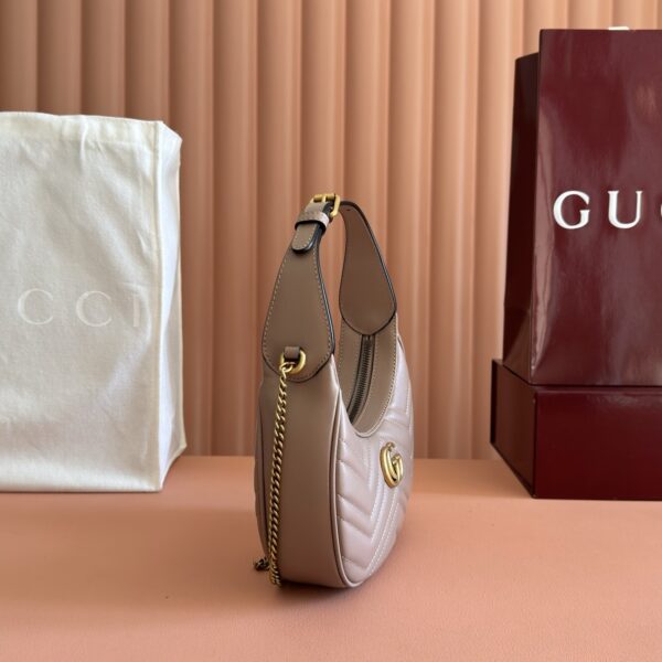 GG Marmont Mini Crescent Shoulder Bag – Black Grained Calfskin