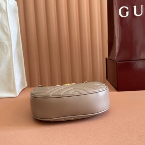 GG Marmont Mini Crescent Shoulder Bag – Black Grained Calfskin