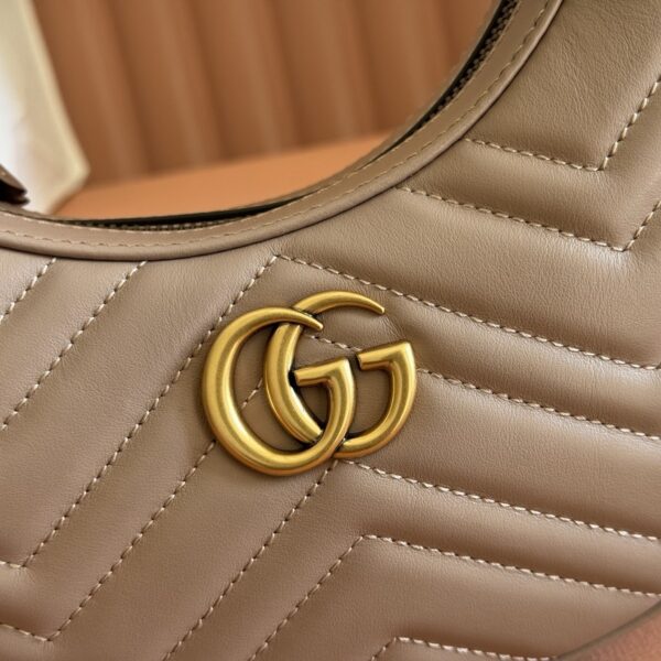 GG Marmont Mini Crescent Shoulder Bag – Black Grained Calfskin