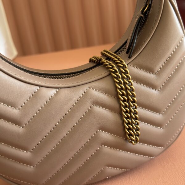 GG Marmont Mini Crescent Shoulder Bag – Black Grained Calfskin