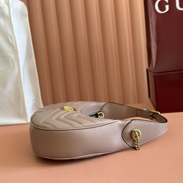 GG Marmont Mini Crescent Shoulder Bag – Black Grained Calfskin