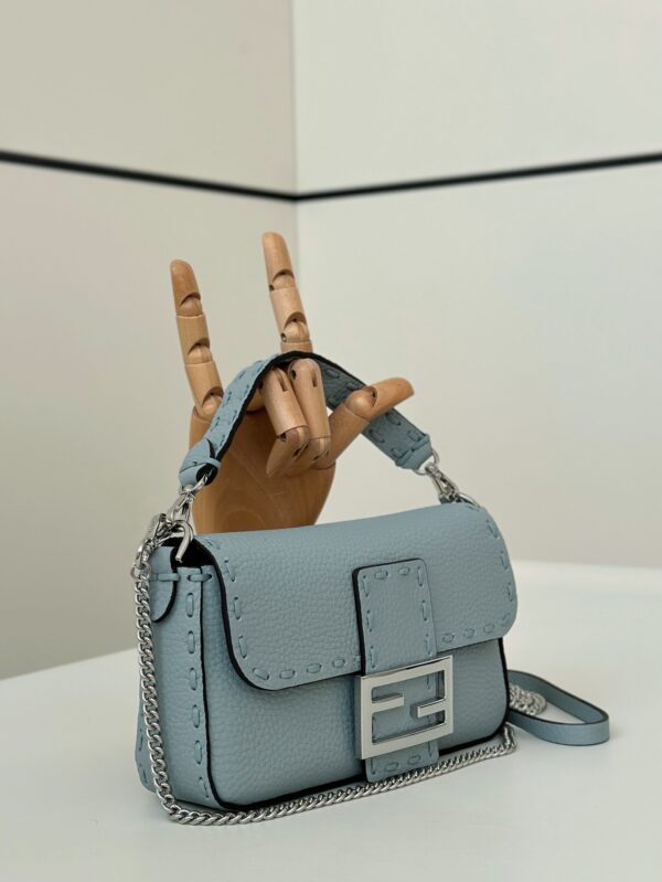 Fendi Baguette Selleria Hand-Stitched Bag – Light Blue