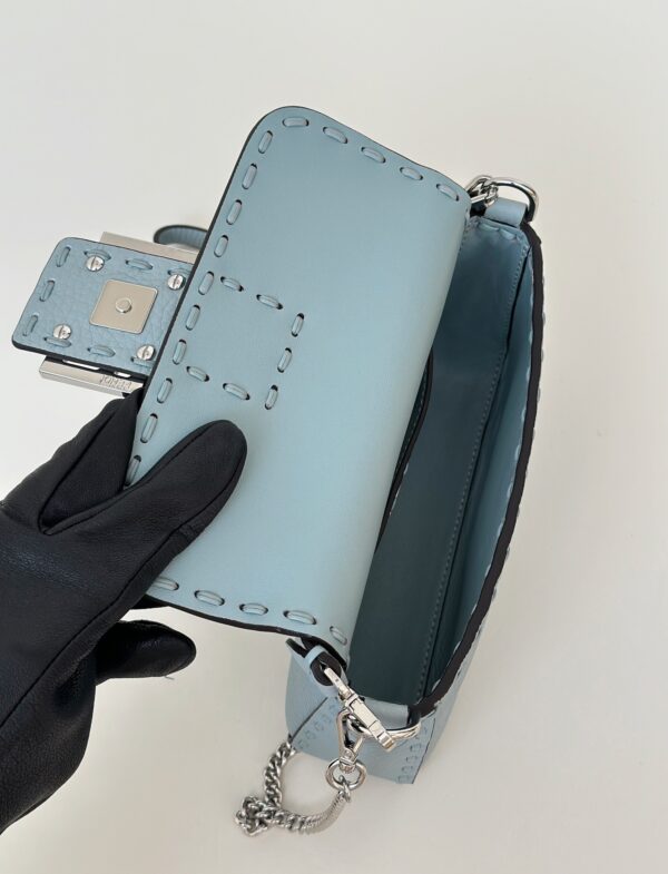 Fendi Baguette Selleria Hand-Stitched Bag – Light Blue