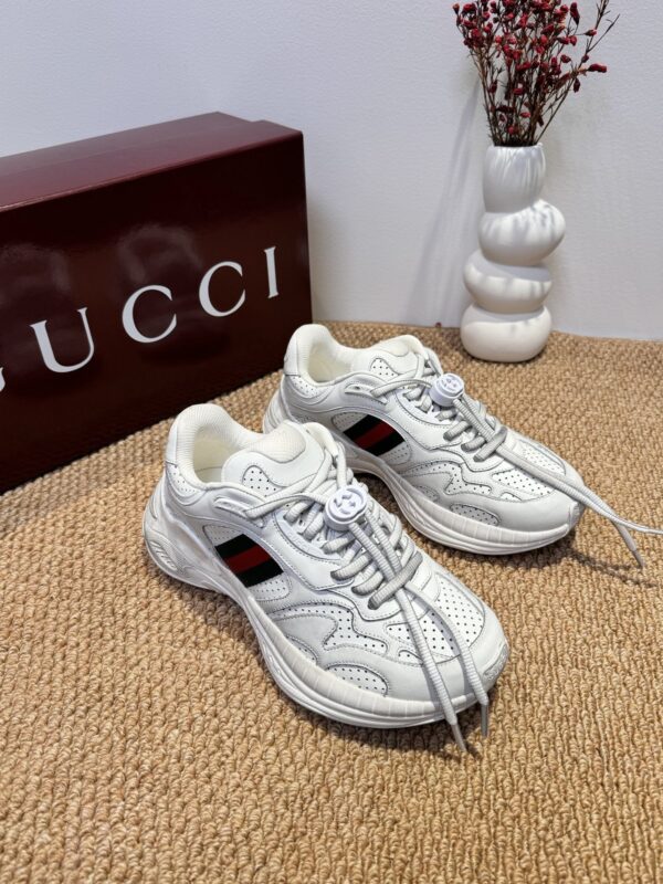 Gucci Cub3d White Perforated Leather Chunky Sneakers