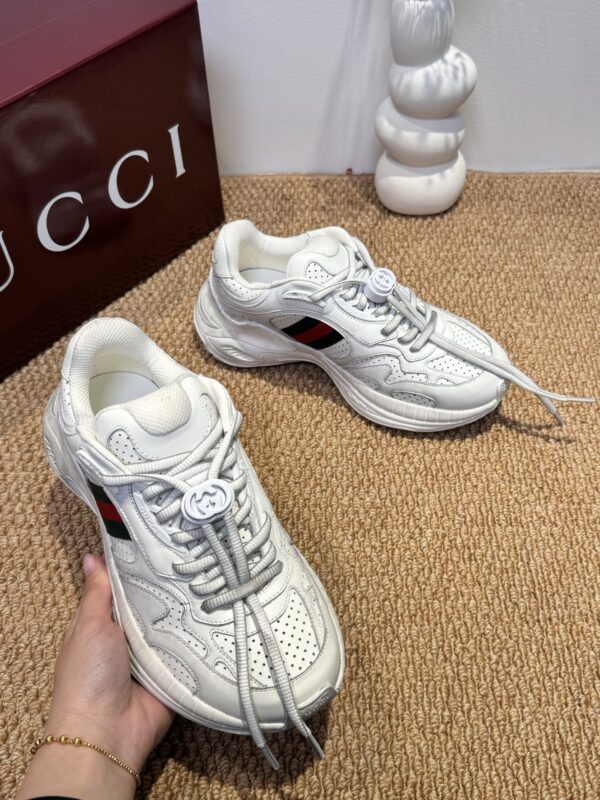 Gucci Cub3d White Perforated Leather Chunky Sneakers