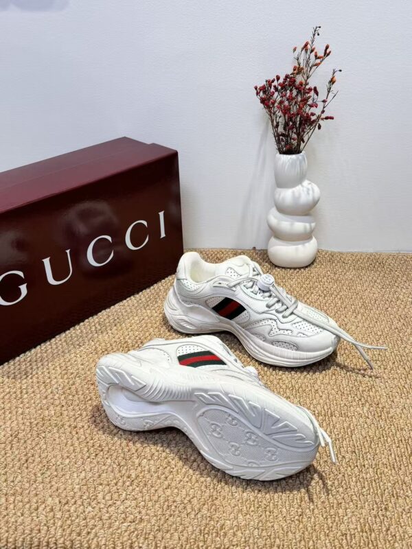 Gucci Cub3d White Perforated Leather Chunky Sneakers
