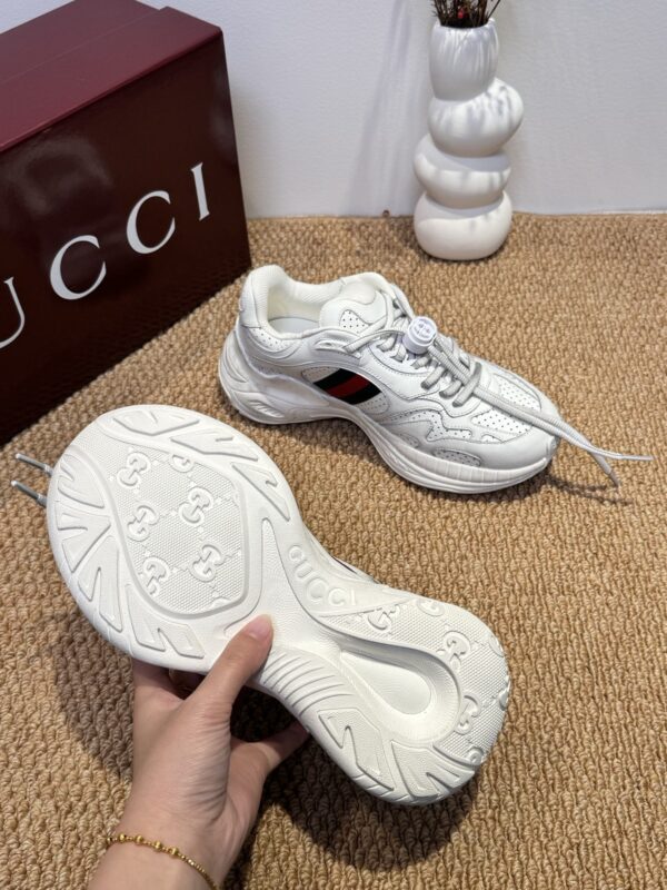 Gucci Cub3d White Perforated Leather Chunky Sneakers