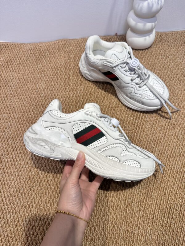 Gucci Cub3d White Perforated Leather Chunky Sneakers