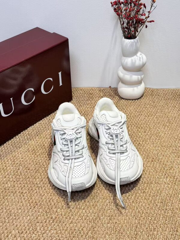 Gucci Cub3d White Perforated Leather Chunky Sneakers
