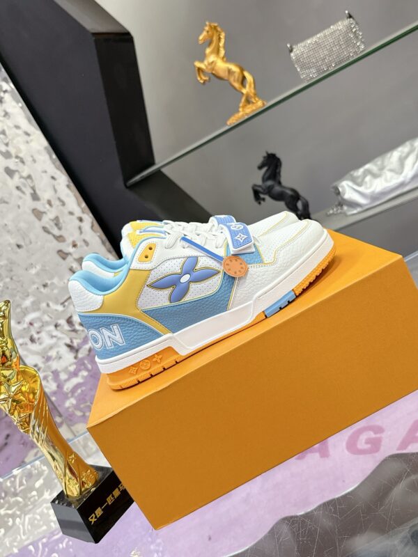 sy_no_AF584BD13CB9A5E817AED2616050512A_2 Louis Vuitton LV Trainer Strap White, Sky Blue & Yellow Retro Sneakers