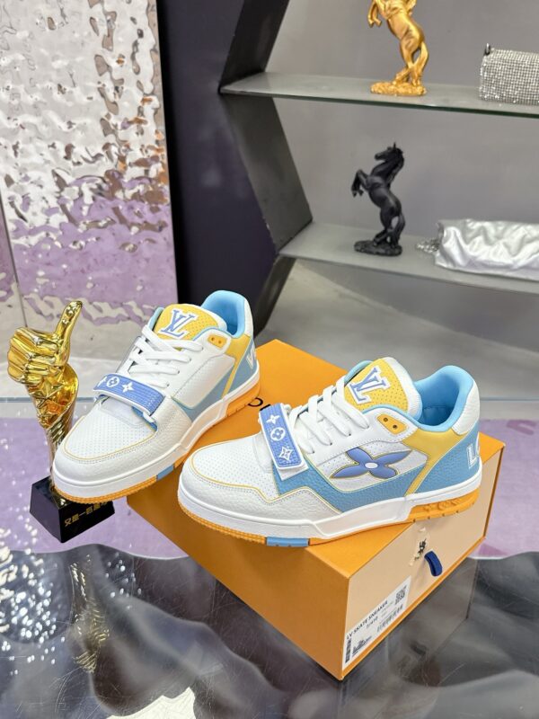 sy_no_AF584BD13CB9A5E817AED2616050512A_3 Louis Vuitton LV Trainer Strap White, Sky Blue & Yellow Retro Sneakers