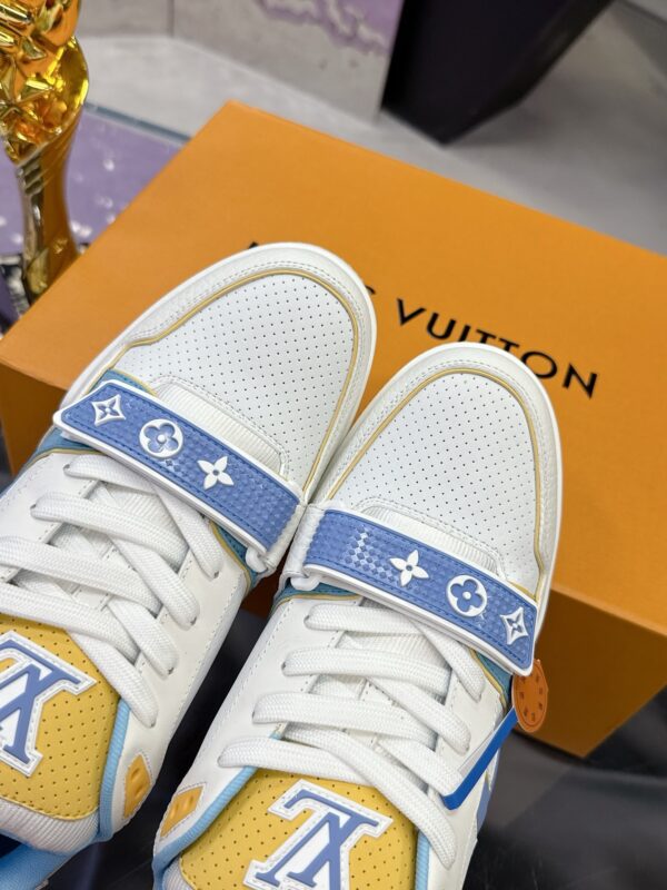 sy_no_AF584BD13CB9A5E817AED2616050512A_6 Louis Vuitton LV Trainer Strap White, Sky Blue & Yellow Retro Sneakers