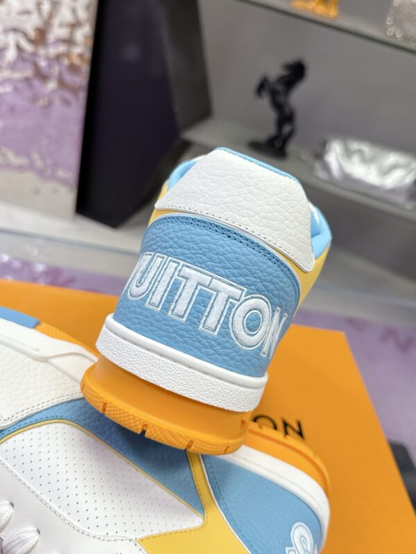 sy_no_AF584BD13CB9A5E817AED2616050512A_7 Louis Vuitton LV Trainer Strap White, Sky Blue & Yellow Retro Sneakers