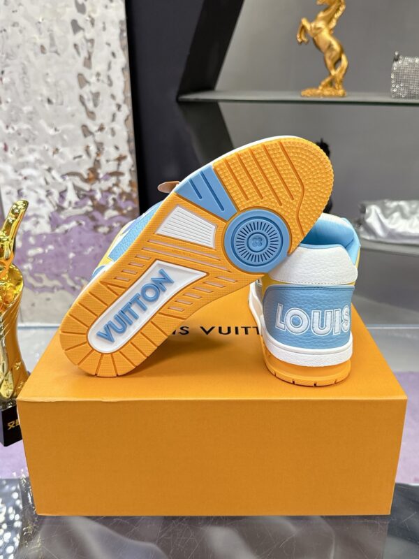 sy_no_AF584BD13CB9A5E817AED2616050512A_8 Louis Vuitton LV Trainer Strap White, Sky Blue & Yellow Retro Sneakers