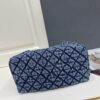 Chanel Blue Washed Denim Quilted Double-C Pendant Drawstring Hobo Bag