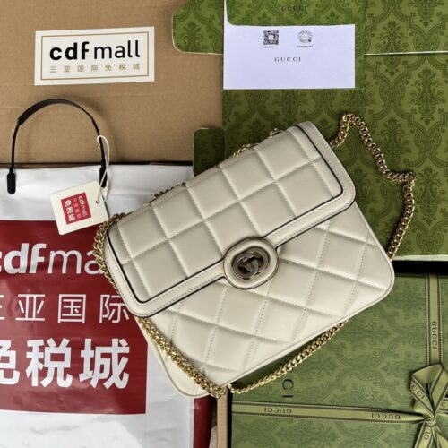 sy_no_AFCAD4851D696BEC2D6AEDE49301E4F5_0 Gucci Deco Small Shoulder Bag – White Quilted Leather
