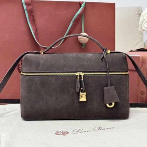 L27 Leather Crossbody/Shoulder Bag – Brown Suede