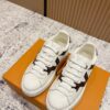 sy_no_AFDAFA35A332320433A6D2D86092B095_1 Louis Vuitton Time Out White Leather & Monogram Canvas Sneakers