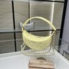 Light Yellow Crescent Leather Shoulder Bag