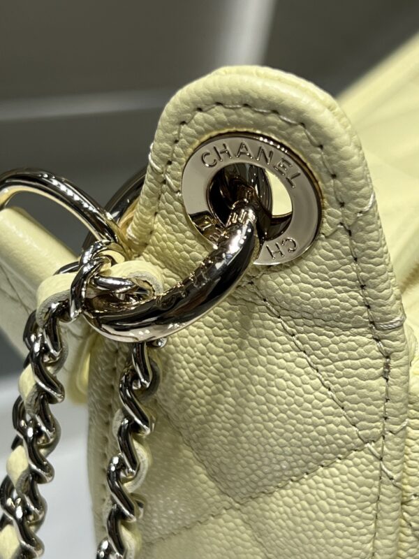 Light Yellow Crescent Leather Shoulder Bag