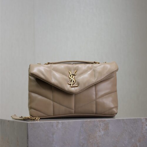 sy_no_B0C9D1B29C4EEEB5881815C5A44A5A3D_0 YSL Loulou Mini Double-Chain Bag – Beige Lambskin