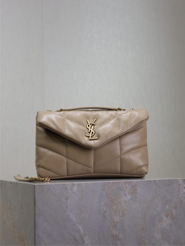 sy_no_B0C9D1B29C4EEEB5881815C5A44A5A3D_0 YSL Loulou Mini Double-Chain Bag – Beige Lambskin