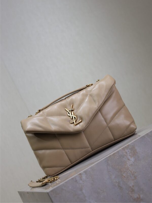 sy_no_B0C9D1B29C4EEEB5881815C5A44A5A3D_1 YSL Loulou Mini Double-Chain Bag – Beige Lambskin