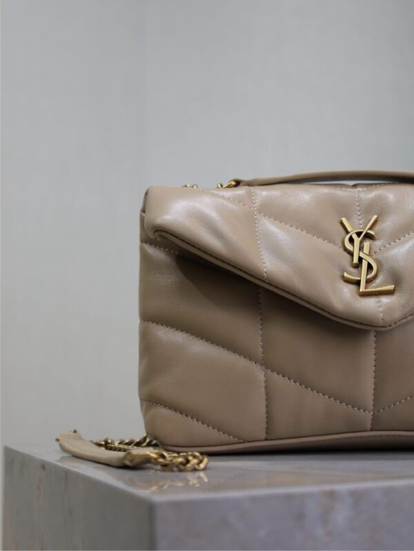 sy_no_B0C9D1B29C4EEEB5881815C5A44A5A3D_2 YSL Loulou Mini Double-Chain Bag – Beige Lambskin