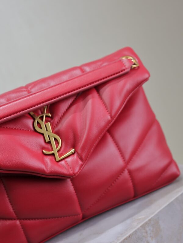 YSL Loulou 29cm Quilted Chain Bag – Red Lambskin