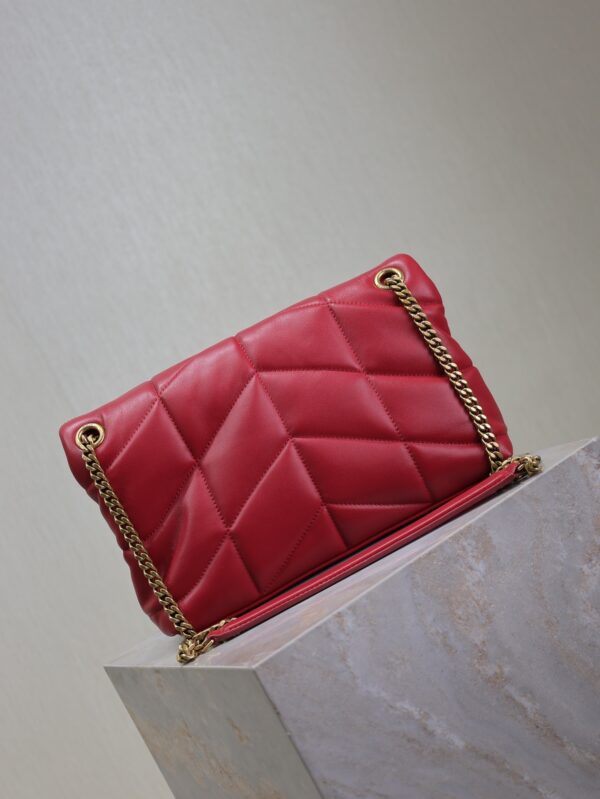YSL Loulou 29cm Quilted Chain Bag – Red Lambskin
