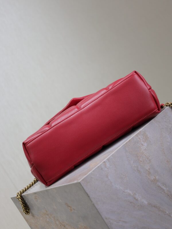 YSL Loulou 29cm Quilted Chain Bag – Red Lambskin