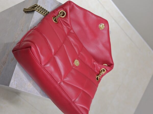 YSL Loulou 29cm Quilted Chain Bag – Red Lambskin