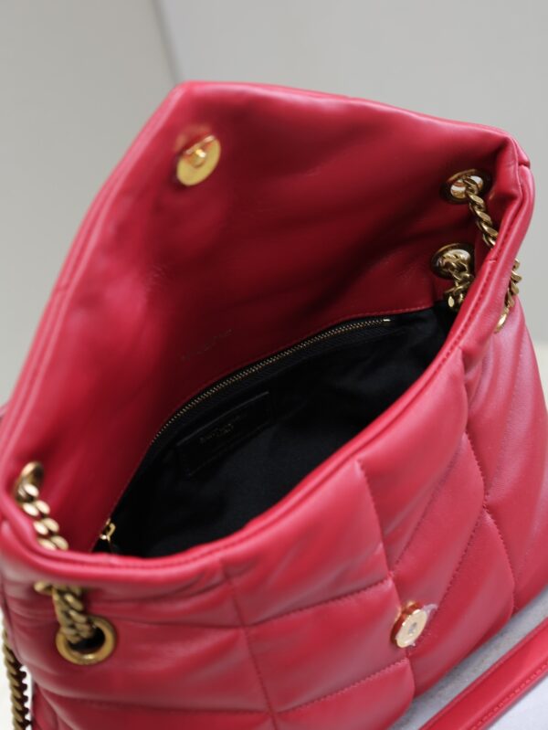 YSL Loulou 29cm Quilted Chain Bag – Red Lambskin