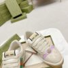 Gucci Screener GG Canvas & Beige Suede Sneaker with Lavender Accents & Green/Orange Web