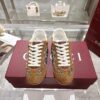 Gucci GG Canvas & Tan Suede Low-Top Sneaker