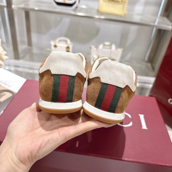 Gucci GG Canvas & Tan Suede Low-Top Sneaker