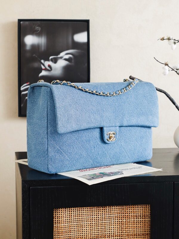 sy_no_B20499D6CA70A4969A05E1270C5FE2F9_1 Denim Blue Maxi Top-Handle Shopping Bag