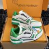 sy_no_B2CF2EFC5AFB3B64A6197D500D4028A5_2 Louis Vuitton LV Trainer White & Emerald Green Retro Sneakers