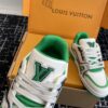 sy_no_B2CF2EFC5AFB3B64A6197D500D4028A5_6 Louis Vuitton LV Trainer White & Emerald Green Retro Sneakers