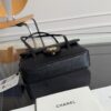 Chanel Long Flap Bag with Handle (Caviar-grained calfskin) / "Prey Coco" / Underarm Shoulder Bag / Small Rectangular Bag / Handbag