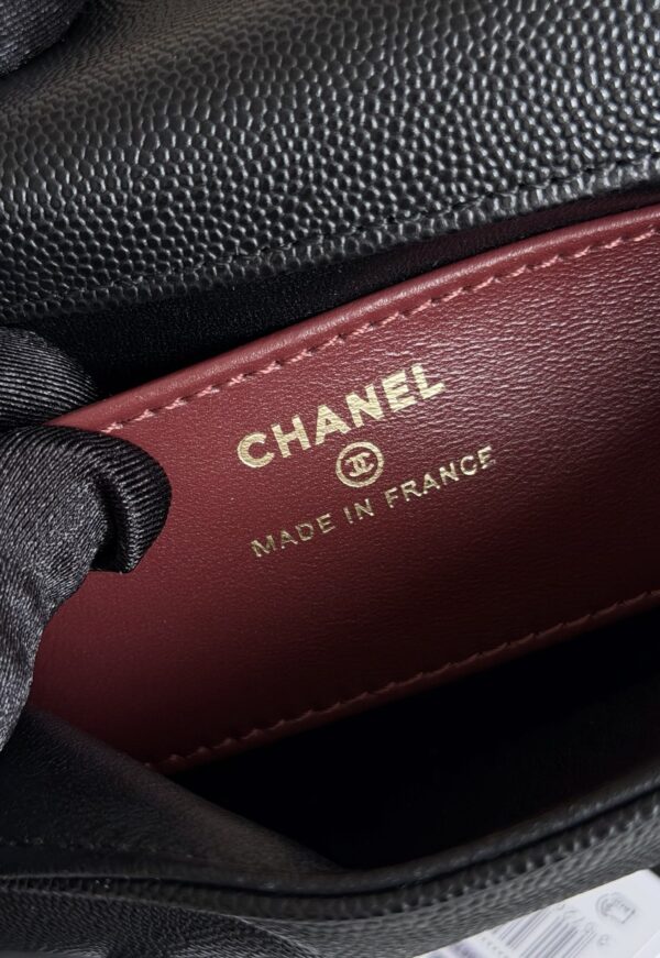 Chanel Long Flap Bag with Handle (Caviar-grained calfskin) / "Prey Coco" / Underarm Shoulder Bag / Small Rectangular Bag / Handbag