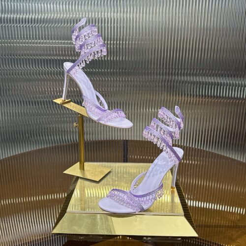 sy_no_B406C4E91C21FE233BDECBDB7E51E565_0 Lavender Purple Crystal Chandelier Spiral High-Heel Sandals